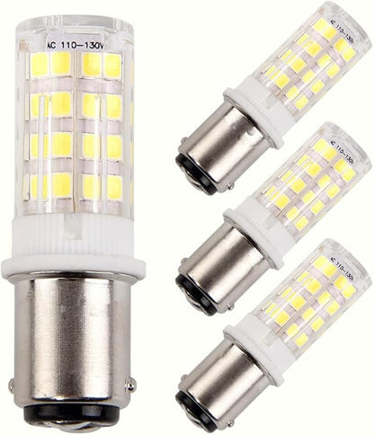 BA15D Double Bayonet Sewing Machine LED Light Bulb 5 Watt Daylight White 6000K Non-dimmable AC110V-130V (Pack of 4)