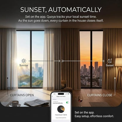QUOYA QL600 Smart Electric Curtain Track, Motorized motor, Adjustable track length, compatible with Alexa, google, Siri, Apple Watch