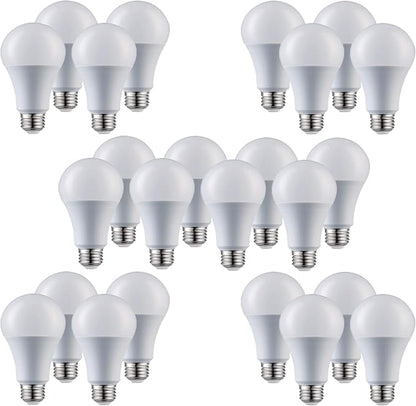 A19 LED Light Bulbs - E26 Base, 60W, 800 Lumens, Soft White 3000K Illumination - Dimmable, Energy Saving Outdoor & Indoor Home, Commercial Lighting - 80+ CRI, 10-Year Life - 24-Pack