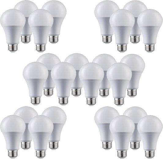 A19 LED Light Bulbs - E26 Base, 60W, 800 Lumens, Soft White 3000K Illumination - Dimmable, Energy Saving Outdoor & Indoor Home, Commercial Lighting - 80+ CRI, 10-Year Life - 24-Pack