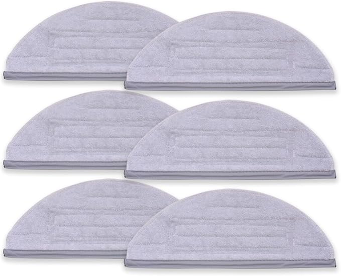 Mop Cloths Pads, Compatible with Roborock S8, S8+, S7, S7+, S7 MaxV Plus/MaxV Ultra/Pro Ultra, Robot Vacuum Cleaners, Washable Spare Parts Accessories, 6-Pack.