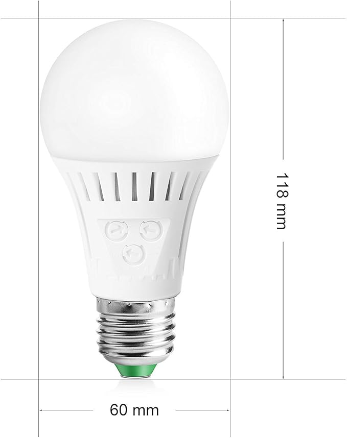 Motion Sensor Light Bulb with Dusk to Dawn, E26 Base, 7W LED(60W Equivalent), Cool White(6000K), Motion Sensitivity, Time and Twilight Setting Adjustable, 2-Pack