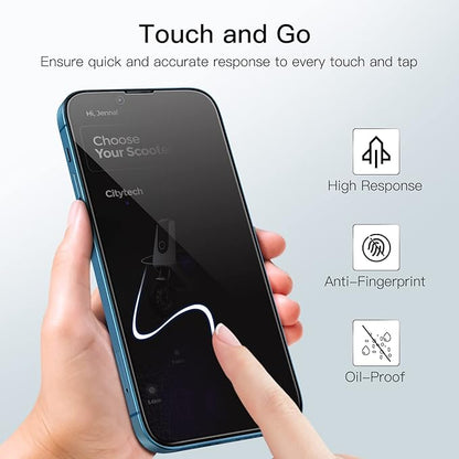 JETech Privacy Full Coverage Screen Protector for iPhone 17e (2026) / iPhone 16e / iPhone 13/13 Pro, Anti-Spy Tempered Glass Film, Edge to Edge Protection, 6.1-Inch Display, 2-Pack