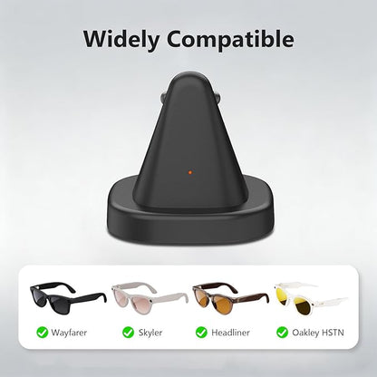 Ray-Ban Meta Charger, 2-in-1 Charging Set for Wayfarer, Headliner, Skyler - Desktop Dock (3.3ft) & Wearable Cable (4.9ft) - Portable Charging Solution for Travel, Office, Home, Meta Glasses Charger