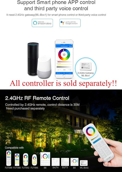 LGIDTECH FUTC01 Miboxer 9W RGB+CCT DC 24V Outdoor LED Garden Spotlight 16 Million Colors Changing,Color Temperature Adjustable