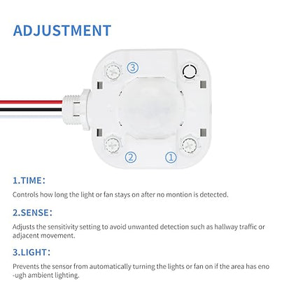 ECOELER Ceiling Occupancy Motion Sensor Switch, High Bay Fixture Mount 360° Ceiling Automatic Light Switch, 120/277VAC, UL, FCC Approved Passive Infrared Sensor, Neutral Wire Required, Pack of 5