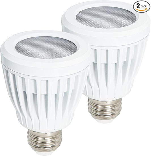 2 Pack PAR20 LED Bulbs, Aluminum Waterproof Outdoor Spotlight Bulb E26 Base 7W Dimmable 3000K Warm White, 50W Equivalent for Indoor or Outdoor 40°, UL