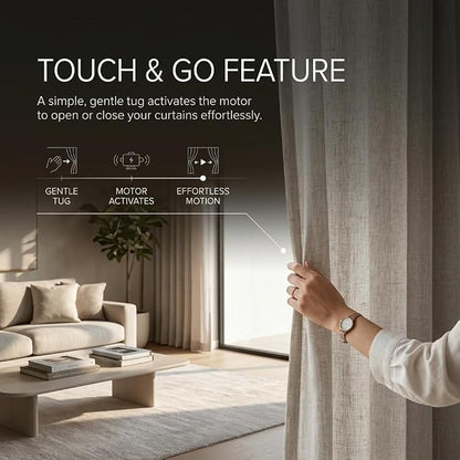 Quoya Smart Electric Curtain Track AT5810【Up to 7m (275inches)- Motorised and Adjustable】 Automated Rail Motor with App, Voice, Remote Control, Compatible with Alexa, Google and Siri