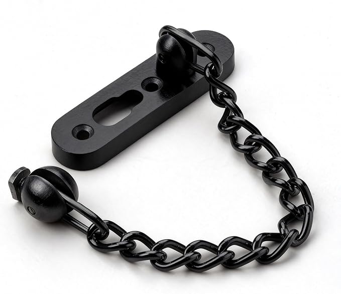 Screen Door Latch – Heavy Duty 304 Stainless Steel Apartment Security Lock, French Door Lock, Storm Door Latch, Child Proof & Anti-Break-in Protection (Black)