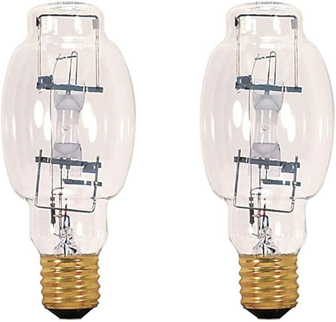 GoodBulb 400-Watt Metal Halide HID Light Bulb | 400W E39 Base BT28 ANSI Code M135/M155 | 4000K Cool White Color | Clear Finish | 9000 Life Hours (Pack of 2 Bulbs)