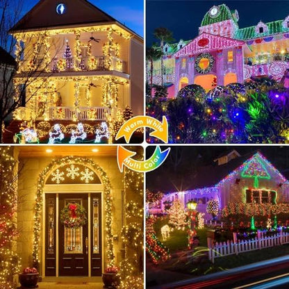 100 LED Connectable String Lights with Remote, Warm White to Multicolor