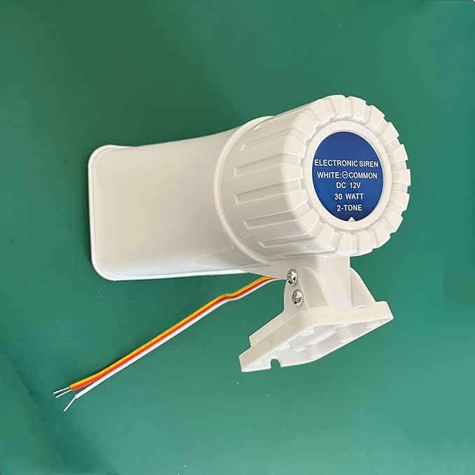 30W Alarm Siren Super Loud 130dB Electronic Horn Indoor/Outdoor Security Siren DC 12V 9V 5V