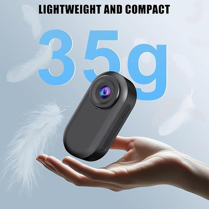 Mini Body Camera,Wearable Action Camera,Magnetic Worn Camera for Shirt,Thumb Size Hands Free Recording Necklace Body Cam for Pets,Travel,Work,Water Sports,Outdoor Adventures(Black, 64GB)