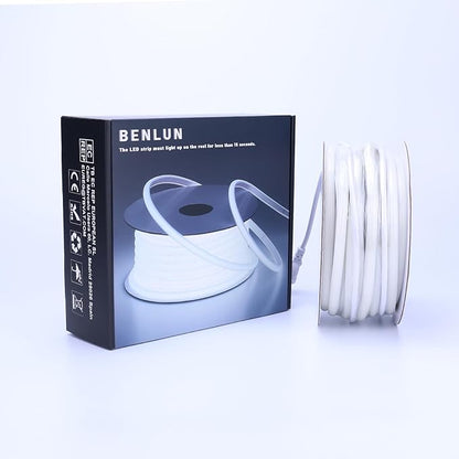 BENLUN AC 110V COB LED Strip Lights Outdoor Waterproof 65.6ft, Blue Super Bright 200W LED Rope Light, IP65 Flexible Cuttable, for Bedroom Garden Commercial House Gaming Room Decor