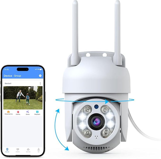 OOSSXX PT Outdoor Wireless Security Camera Wi-Fi Camera for Home Video Surveillance Indoor
