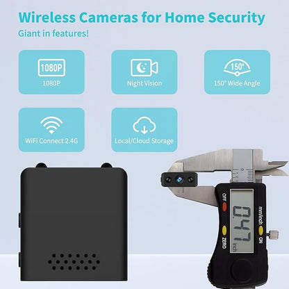 2026 Only 0.5 Inch Mini Security Indoor HD 1080P Camera Small Home WiFi Micro Nanny Cam with Wide Angle,Cloud & SD Storage,Night Vision,Can No Need WiFi Cams Indoor Tiny Cameras for House Outdoor