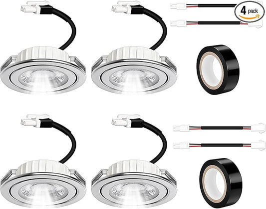 4Pack ON-E01-32 Range Hood LED Light Bulb, 12V DC 3W 6000K Cold White LED Compatible with Awoco Range Hoods Light