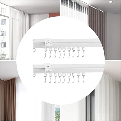 Heavy-Duty Ceiling Curtain Track Kit (3ft - 6ft), Curtain Track Ceiling Mount Room Divider Curtain Rod Aluminum Alloy Ceiling Track for Curtains Curtain Rod for Shower, Bedroom, Living Room