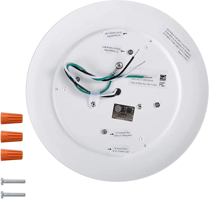 7.5" Flush Mount Ceiling Light, Dimmable LED Disk & Ceiling Lights,16.5W (120W Equivalent), 120V, 5000K, ETL - 4/6" J-Box, Wet Location LED Lights, Light Fixtures (Bright White)
