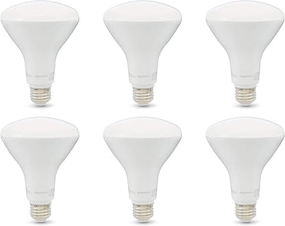 Amazon Basics BR30 LED Light Bulbs, 65W Equivalent, 11W Energy Efficient, E26 Standard Base, Soft White 2700K, Dimmable, 10,000 Hour Lifetime, 6-Pack
