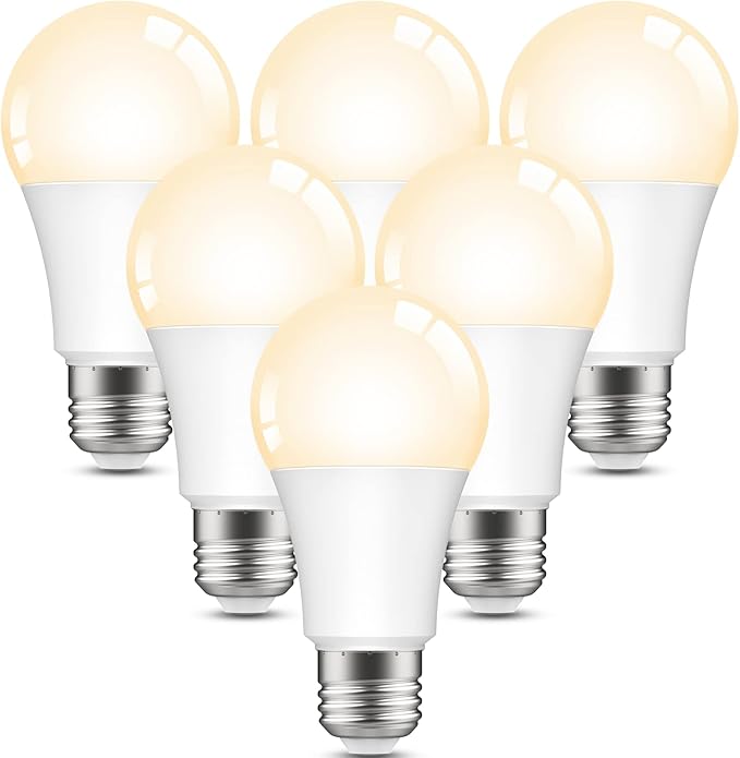 Wi-Fi Smart Light Bulb (White), 6 Pack-Compatible with Alexa and Google Assistant