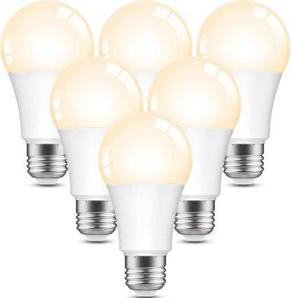 Wi-Fi Smart Light Bulb (White), 6 Pack-Compatible with Alexa and Google Assistant