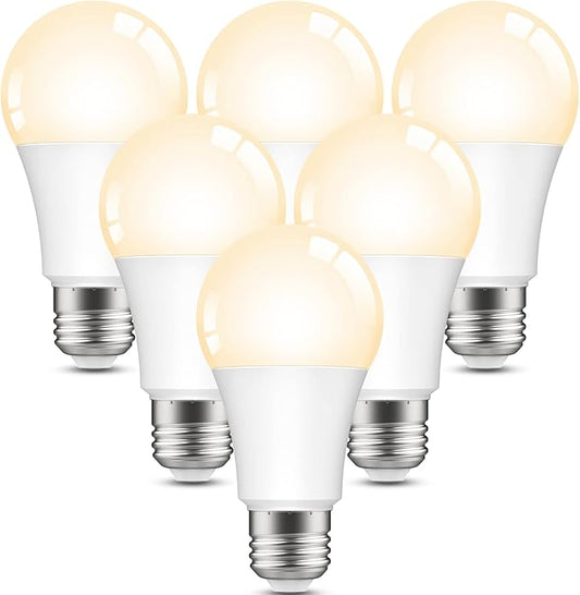 Wi-Fi Smart Light Bulb (White), 6 Pack-Compatible with Alexa and Google Assistant