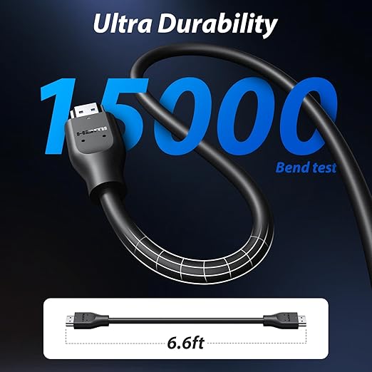 HDMI Cable for CCTV Security Camera Monitor 6FT 4K 60Hz High Speed 2.0 Male to Male HDMI Cord Gaming Extension Cord for Samsung TV Laptop Computer Projector for PS5 for PlayStation 5 for Xbox Black