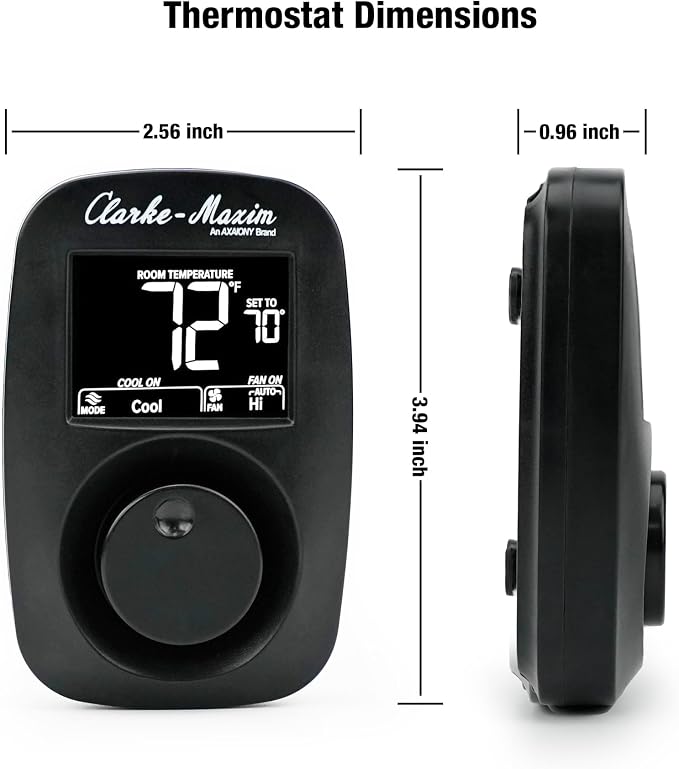 9420-381 Cooling & Heating Wall-Mounted Digital Thermostat - Black, Easy Installation, Low Power Consumption