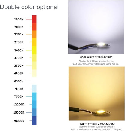 5pcs Chip COB LED Lamp Real Power 3W 5W 7W 10W 12W Y27 LED Lamp Bulb 220V IP65 Input Smart IC for DIY LED Flood Light Spotlight(White,Y27_3W)