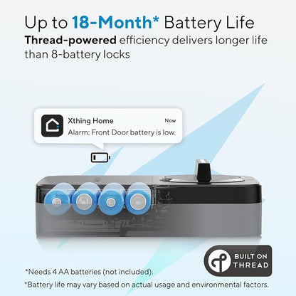 ULTRALOQ Bolt SE Smart Lock with Handle, Built-in Wi-Fi, Matter Over Thread, Works with Apple Home, Alexa, Google, Keyless Deadbolt with Fingerprint, App, Code, Remote Control, Gray | Works with Apple Home, Alexa, Google, Front Door Smart Deadbolt Lock...