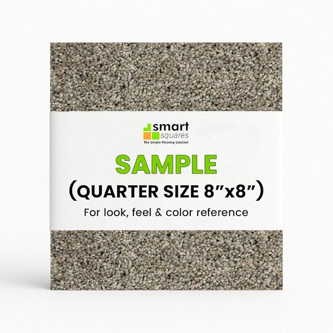 Smart Squares Easy Street Premium Plush Carpet Tiles, Made in USA – 8x8 Peel and Stick Floor Tiles with Attached Padding – Seamless DIY Carpet Squares (0.44 Sq Ft, Sample, 909 Lava)