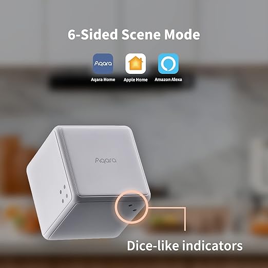 Aqara Cube T1 Pro, Requires AQARA ZIGBEE 3.0 HUB, 6 Sides to Control Different Scenes and Diverse Actions to Control Smart Home Devices, Supports Homekit, Alexa and IFTTT