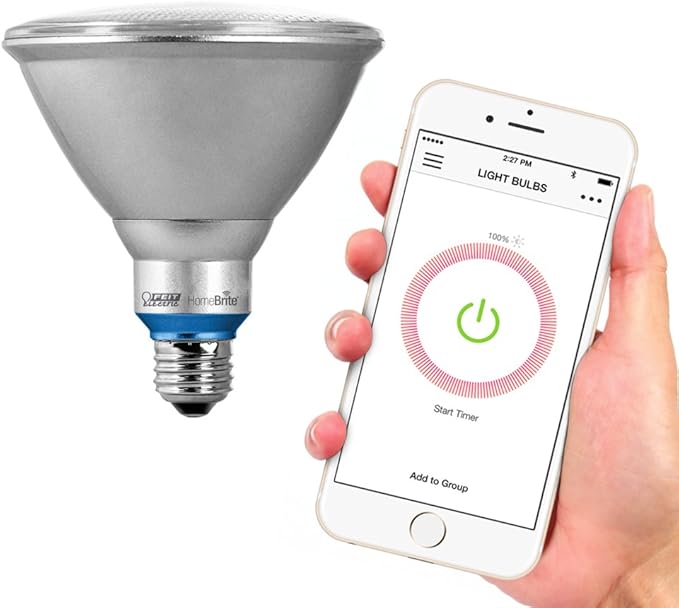 Feit Electric PAR38/LED/HBR 90W Equivalent (2700K) Dimmable Bluetooth Smart HomeBrite LED Flood Light Bulb, Soft White