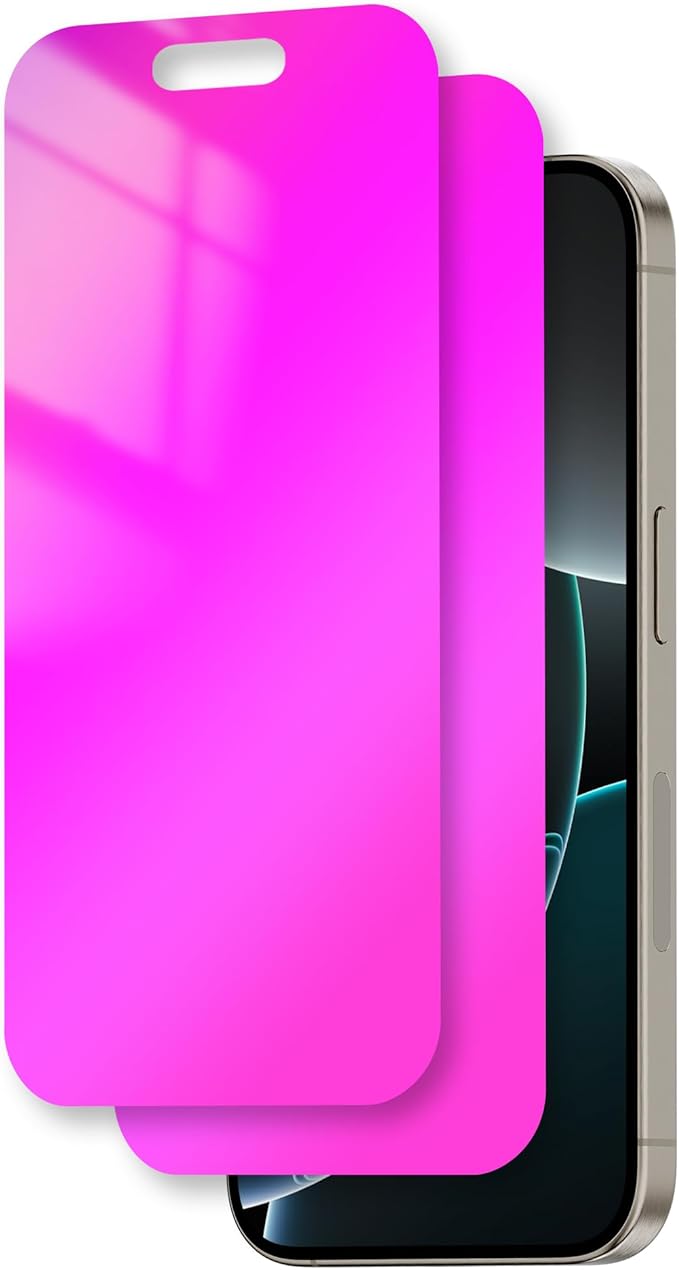 Juvraixo for iPhone 16 Pro Privacy Screen Protector Anti Blue Light for 16Pro Tempered Glass 6.3 Inch Gradient Colorful 28° Anti-Spy Easy Installation Full Coverage Anti-Scratch Bubble Free HD 2 Pack