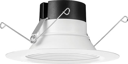 Juno E Series 5"/6" LED Ceiling Light, Baffle Trim Recessed Lighting with 5-in-1 Switchable White Color, 900 Lumens, Wet Rated LED Downlight, Dimmable, White, 6-Pack