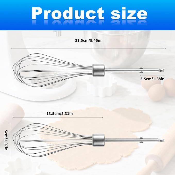2pcs Hand Mixer Beaters Attachments Compatible with MX600B MX3200B MX1500W | Hand Mixer Beaters Attachments Compatible with MX Series Electric Hand Mixers for Cooking and Baking