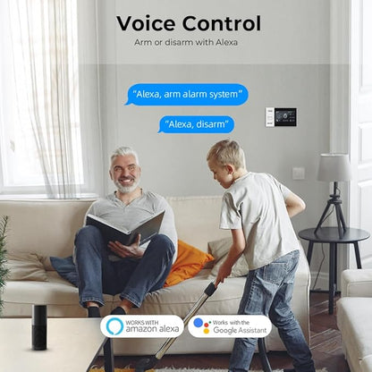 PGST Wireless Home Alarm System 12-Piece Kit, WiFi/4G Alarm System for Home Security with Phone APP Alert (Door Sensors,Alarm Siren, Remote, Motion Detector) for Home, Apartment, Work with Alexa
