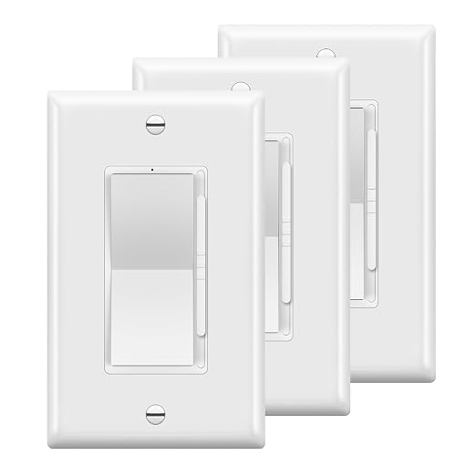 TOPGREENER 300W LED Dimmer Switch, Single Pole or 3-Way, White, 3 Pack