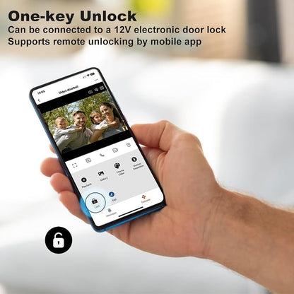 ANJIELO SMART Wired Video Doorbell with Indoor Monitor,Video Intercom System, Hardwired Door Entry Camera with Two-Way Audio, Motion Detection, Remote Unlock for Home Security