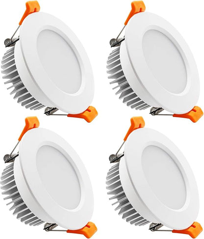 YGS-Tech 3.5 Inch LED Recessed Lighting, Dimmable Downlight 7W(55W Halogen Equivalent), CRI80, 2700K Ultra Warm White, Ceiling Light with LED Driver(4 Pack)