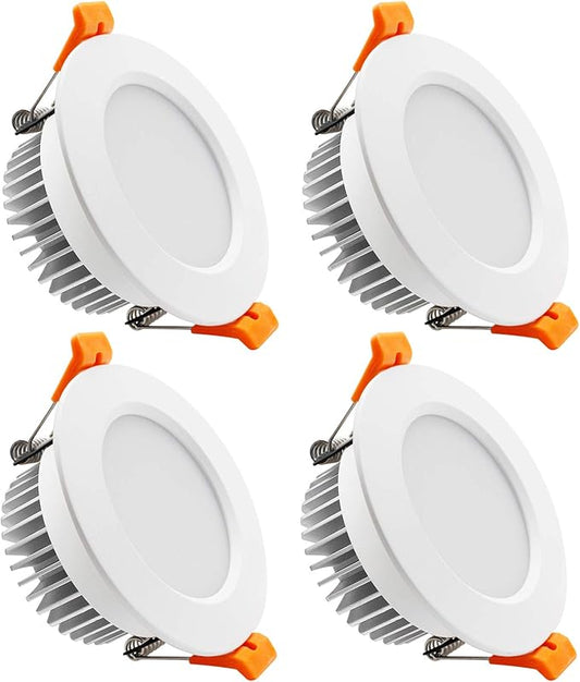 YGS-Tech 3.5 Inch LED Recessed Lighting, Dimmable Downlight 7W(55W Halogen Equivalent), CRI80, 2700K Ultra Warm White, Ceiling Light with LED Driver(4 Pack)