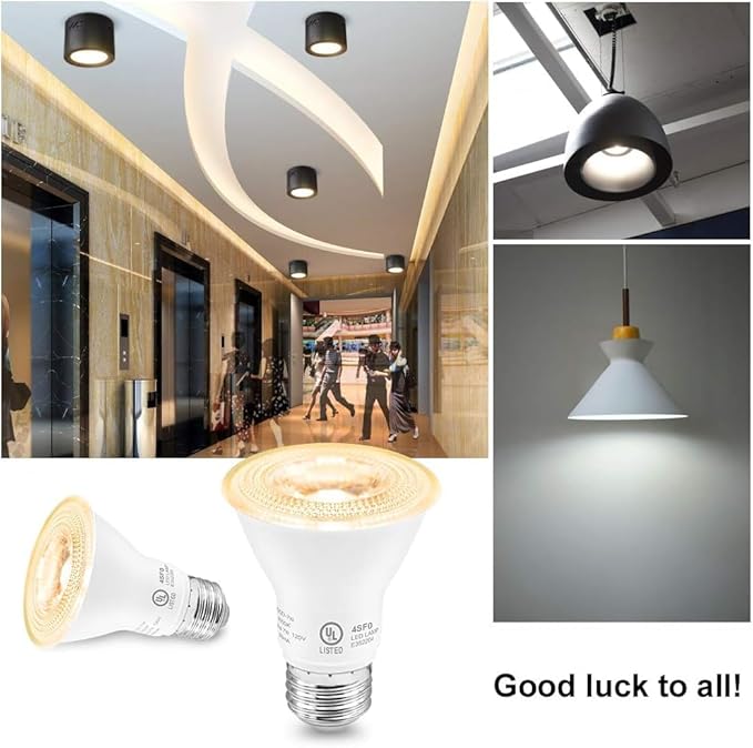 7W Par20 LED Bulb (50W Equivalent), UL Listed, 4000k Nature White Dimmable Flood Bulbs Lights, 500 Lumens, E26 Base, Recessed Lighting for Indoor Outdoor, 12 Pack
