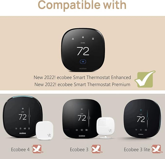 CaseBot Wall Plate for 2022 Ecobee Smart Thermostat Premium & 2022 Ecobee Smart Thermostat Enhanced, Practical and Stylish Trim Kit Bracket Mount Cover, Easy Installation, White