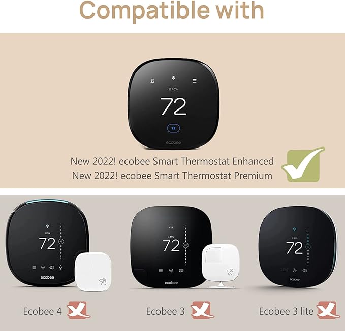 CaseBot Wall Plate for 2022 Ecobee Smart Thermostat Premium & 2022 Ecobee Smart Thermostat Enhanced, Practical and Stylish Trim Kit Bracket Mount Cover, Easy Installation, Matte Black