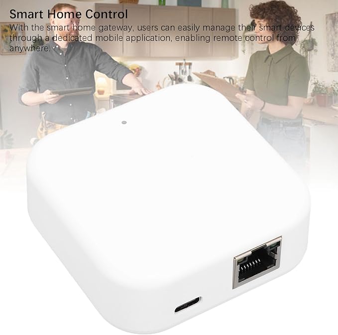 Fafeicy Smart Home, WiFi Bluetooth RJ45 Smart Device Hub with Mobile App Control for Entry Lock and Speaker