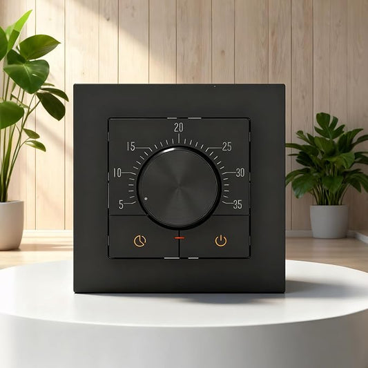 HEATIT Manual Non-Programmable Floor Heating Thermostat, 100-240V Black