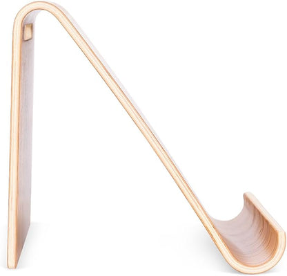 Sofia + Sam Bamboo Tablet Holder and Stand - Natural Wood - E-Readers, Smartphones - Kitchen Tabletop Organizer - Portable Stand for Books, Cookbooks, and Devices