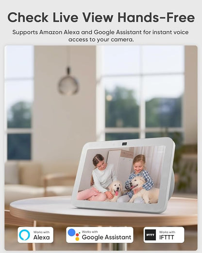 blurams 2K Dual-Lens Indoor Camera, 360° PTZ Pet Camera with Phone App, Split-Screen View, Free Human/Sound Detection, Dual-Band WiFi 6, Compatible with Alexa