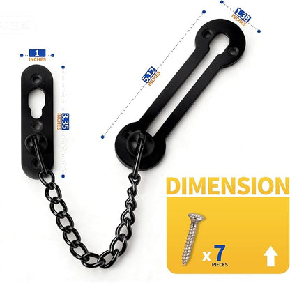Screen Door Latch – Heavy Duty 304 Stainless Steel Apartment Security Lock, French Door Lock, Storm Door Latch, Child Proof & Anti-Break-in Protection (Black)